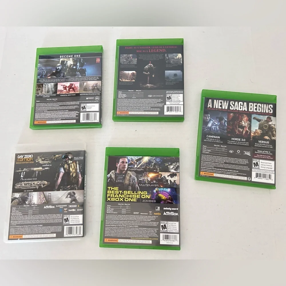 Xbox One Call of Duty Gears of War 4 Titan Fall Rise Son of Rome CD Video Games